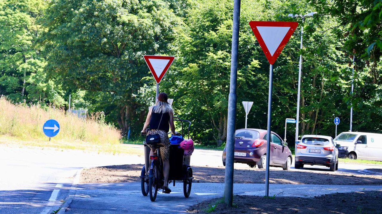 Kvinde på ladcykel